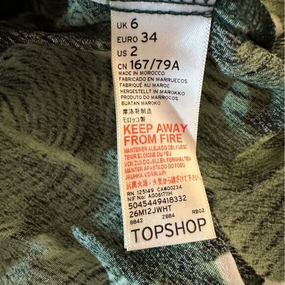 TOPSHOP Dress Palm Print Slip Dress Tropical Size 2P • BLOGGER FAVORITE • - Picture 13 of 14